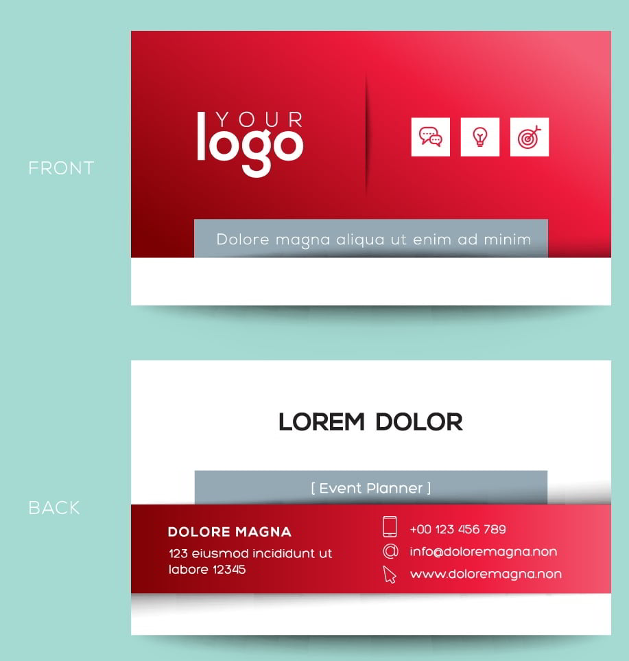 Red Corporate Card Free Vector