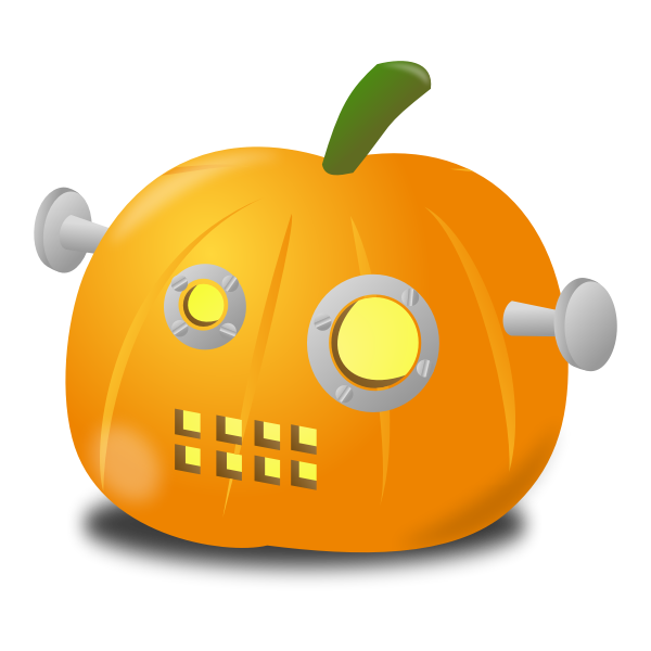 Robot Pumpkin Vector SVG File