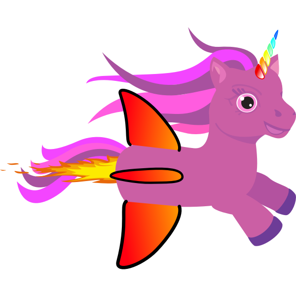 Rocket Unicorn Vector SVG File