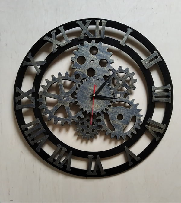 Roman Numerals Gear Clock Laser Cut CDR File Vectors File