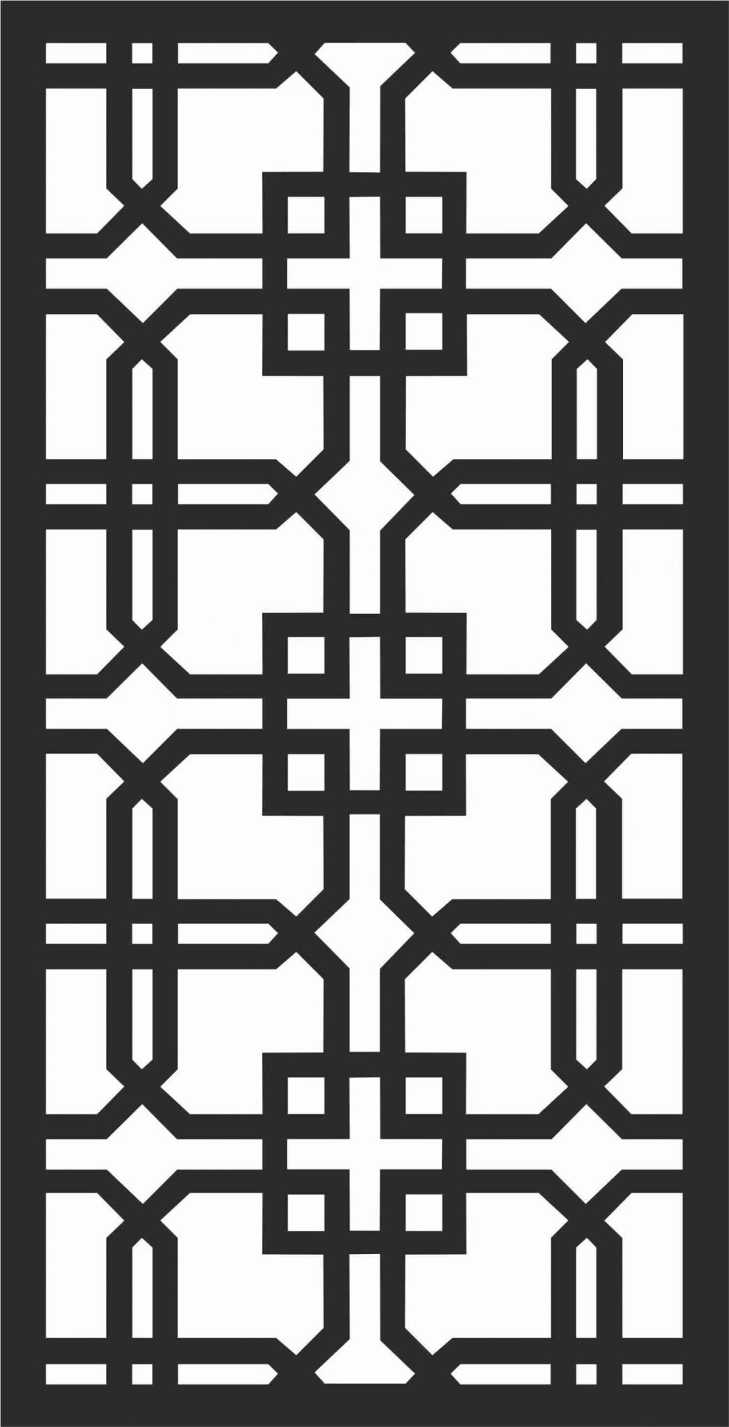 Room Divider Grill Screen Panel DXF File
