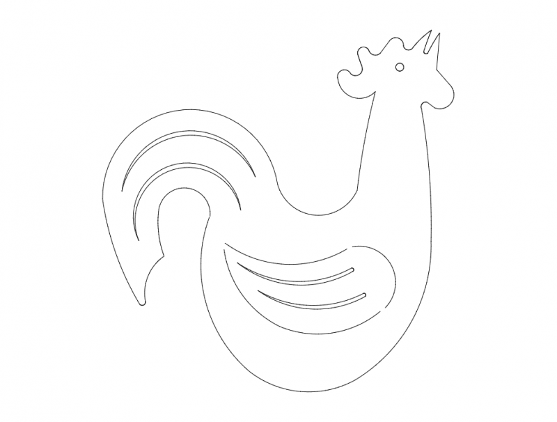 Rooster Crow Free Dxf For Cnc DXF Vectors File