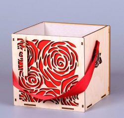 Rose gift Box for Laser Cut CNC DXF File