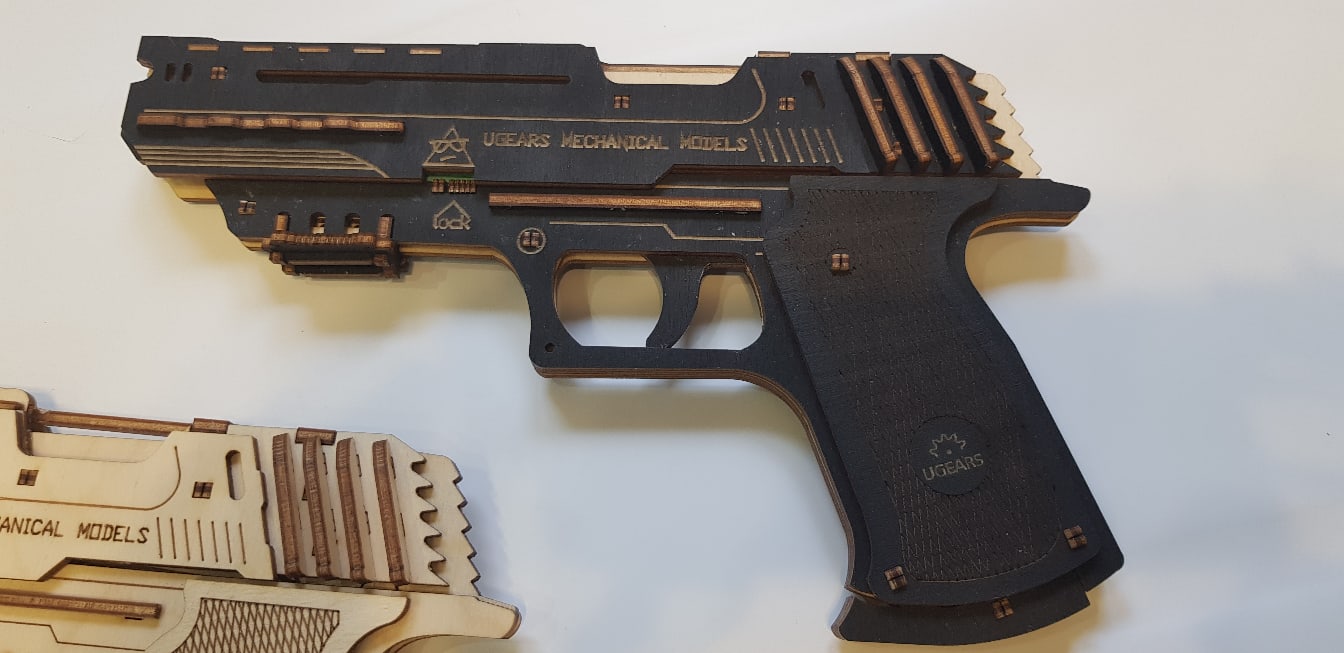 Rubber Band Gun 3mm Plywood Laser Cut CDR File