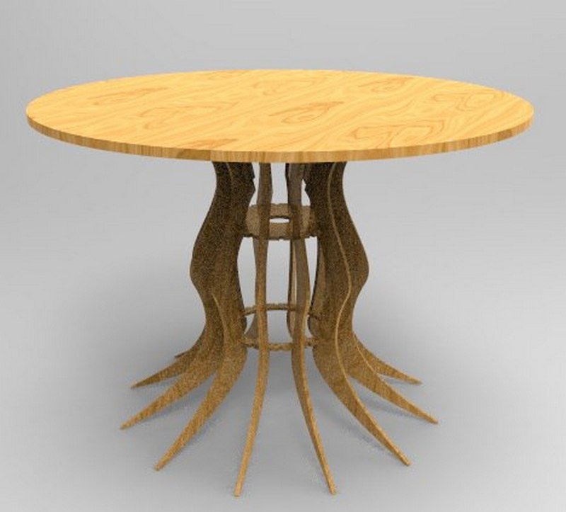 Rustic Indoor Furniture Wooden Table Download Free Vectors DXF File