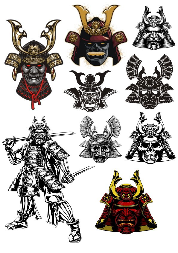 Samurai Cartoon Character CDR Vectors File
