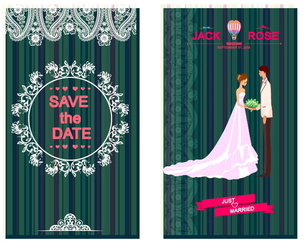 Save the Date Card Template Free Vector