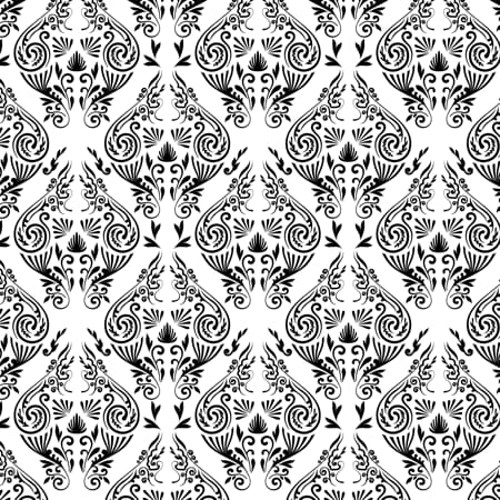 Seamless Background With Damask Ornament Pattern Free Vector