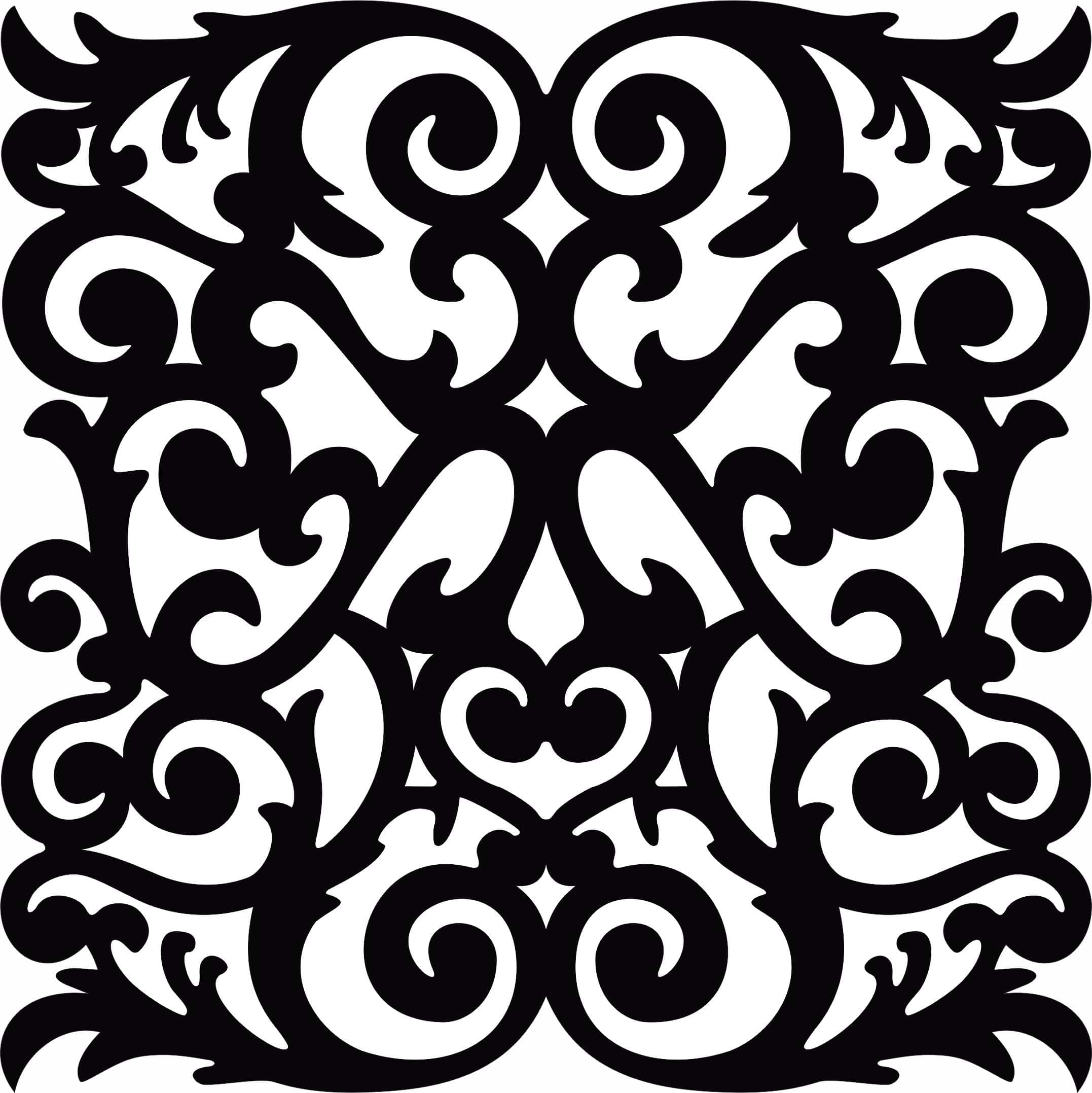 Seamless Damask Floral Pattern Free Vector File