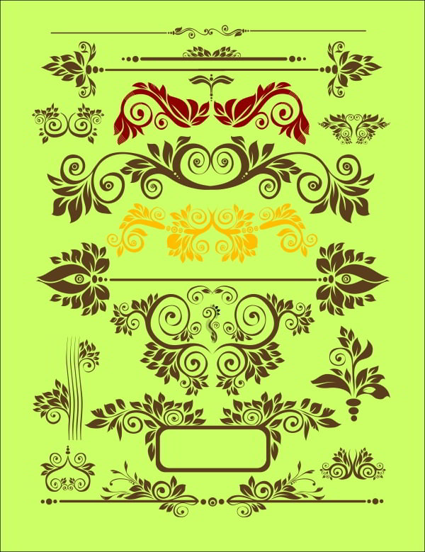 Seamless Floral Border Decor Lace Template Decorative Free Vector File