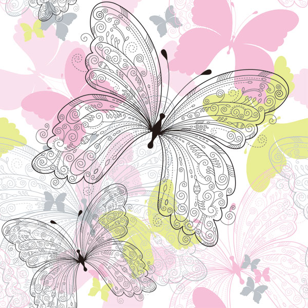 Set of Butterfly Vector File