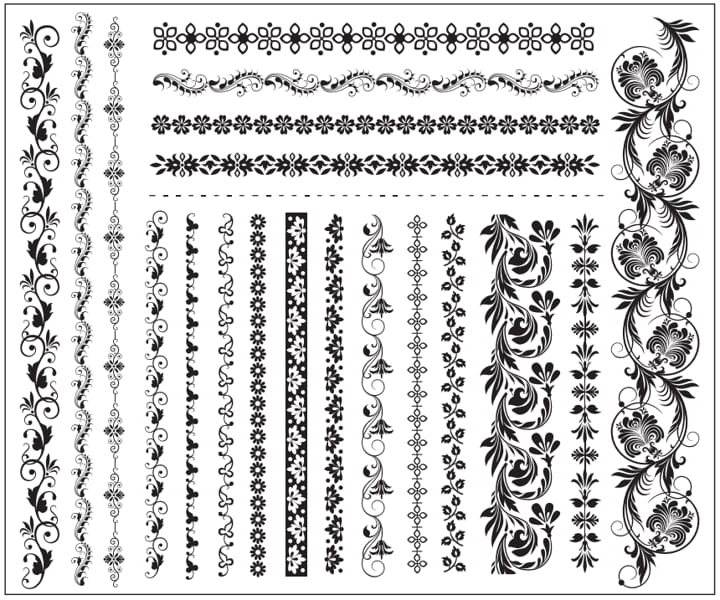 Set of Floral Decorative Elements Vector File