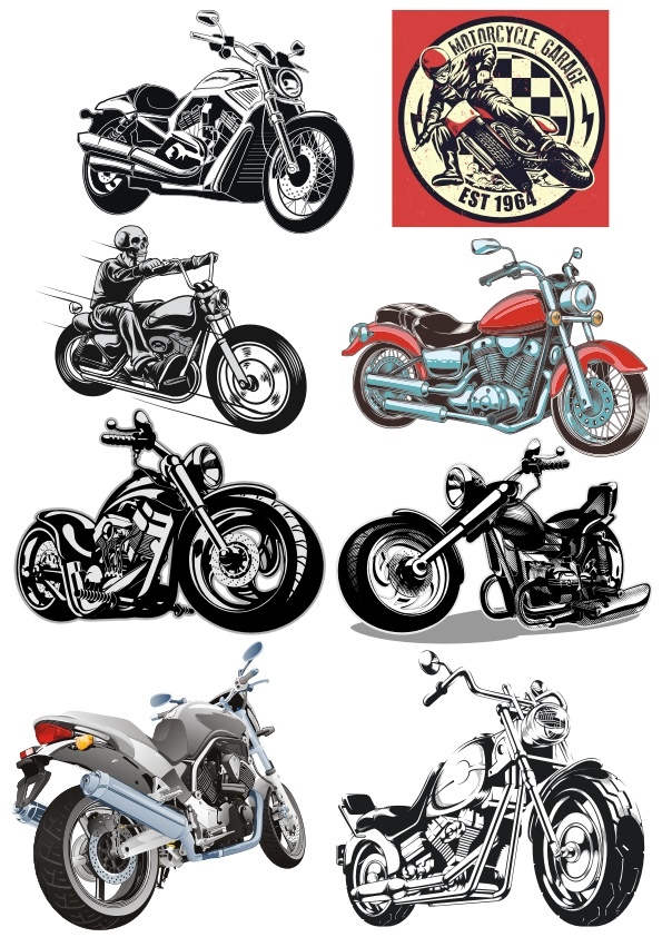 Set of Heavy Bike Stickers Silhouette CDR File