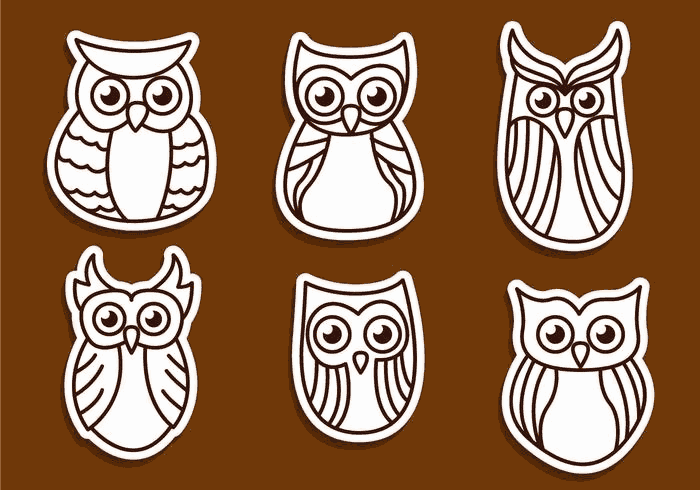 Set of Owls Vector CDR File