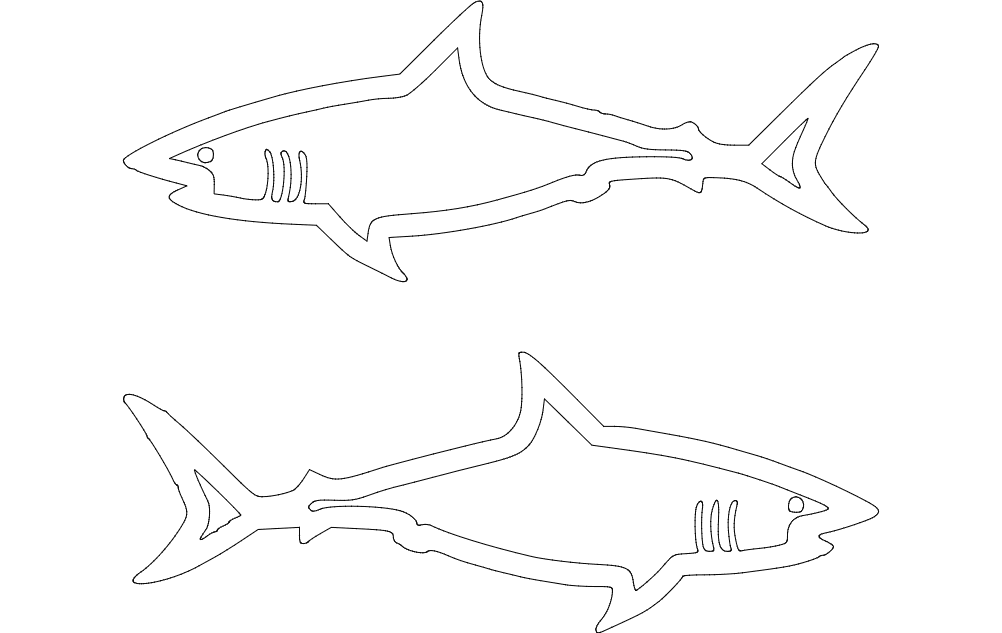 Sharks CNC Router Free DXF File