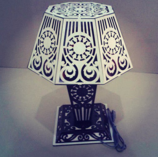 Side Table Wooden Lamp DXF File