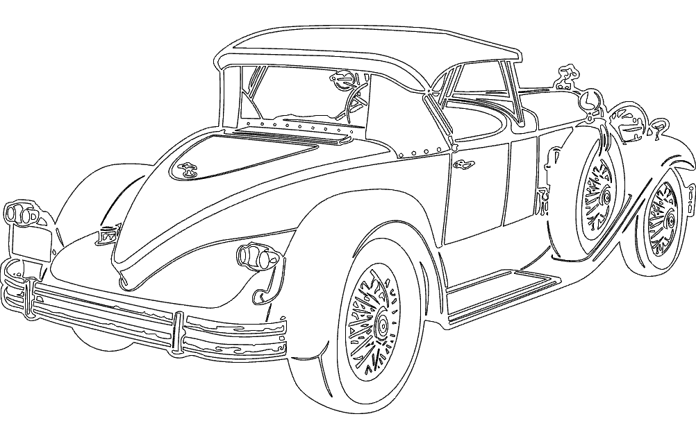 Sketch Vintage Car DXF File