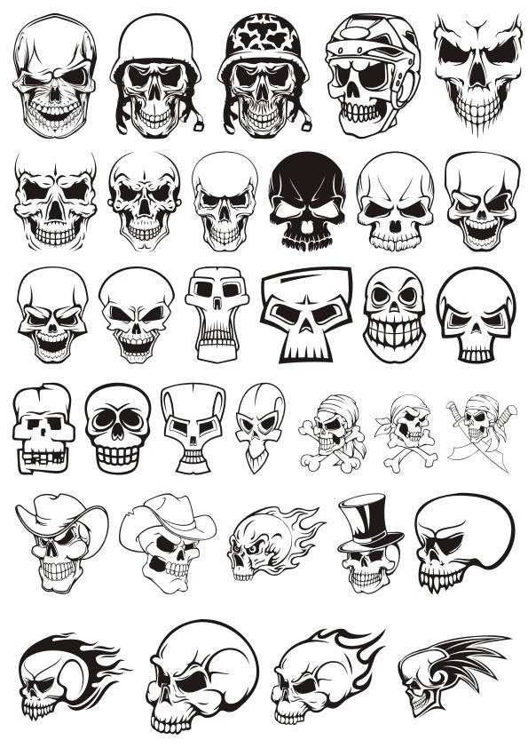 Skull Demon or Evil Horror Set T-Shirt Laser Printing CDR File