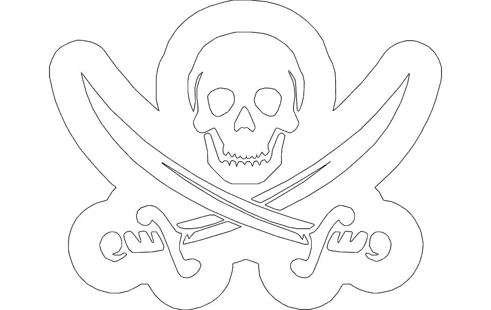 Skull Swords DXF File