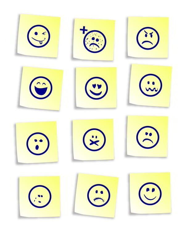 Smiley Sticky Notes Set Free Vector