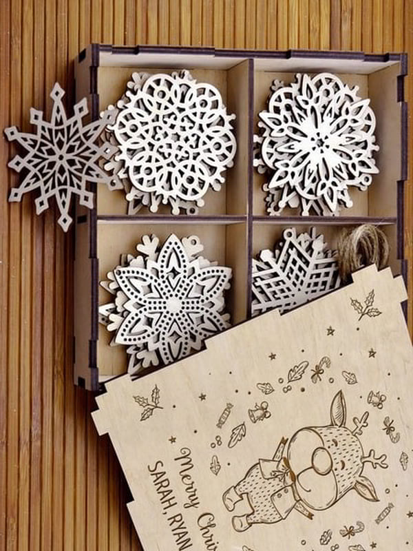 Snowflakes On Christmas Tree Laser Cut CDR File