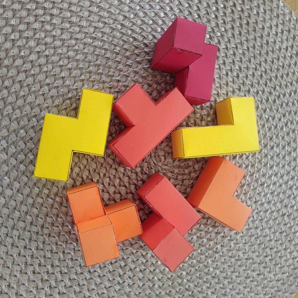 Soma Cube Puzzle Nikitin Squares Educational Kids Toy Tetris 3mm Laser Cut CDR File