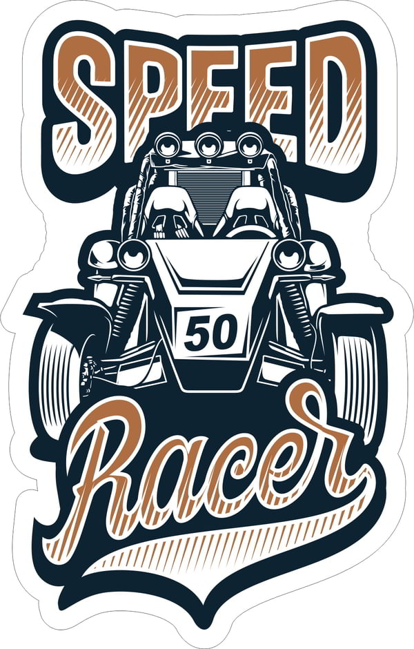 Speed Racer Sticker Free CDR Vectors File