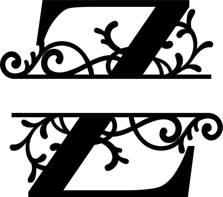 Split Monogram Letter Z Free DXF Vectors File | Vectors File