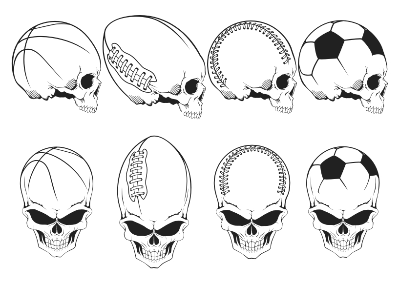Sport Skulls Vector Pack Free Design CDR File