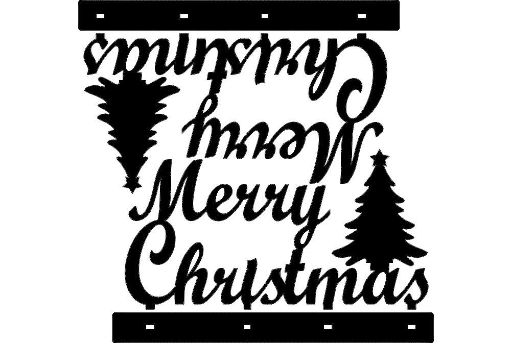 Stand Merry Christmas Decoration Laser Cut DXF File