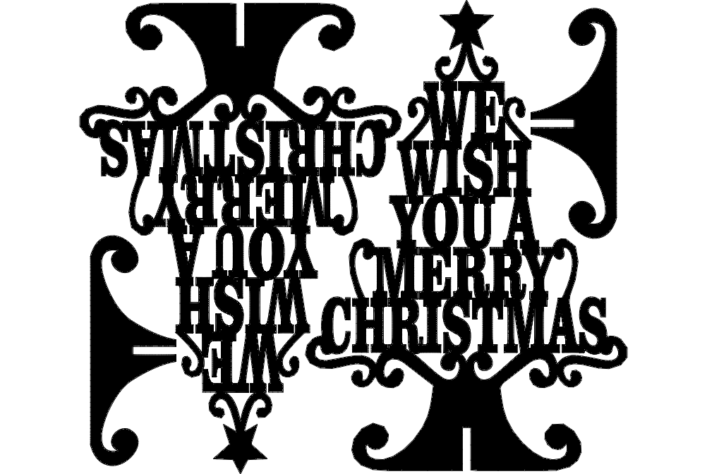 Stand Merry Christmas Wish Laser Cut DXF File