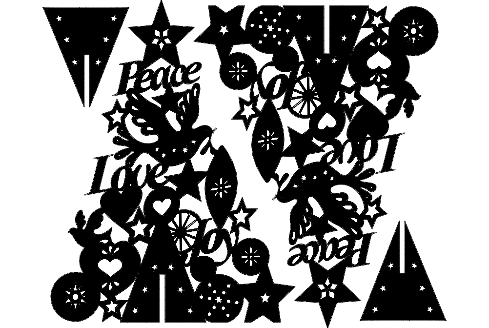 Stand Peace Love Joy Decoration Laser Cut DXF File