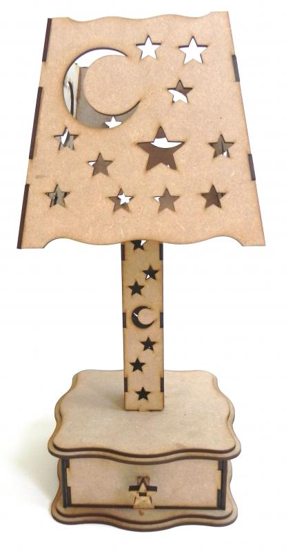 Stary Night Light Wooden Table Lamp CDR File