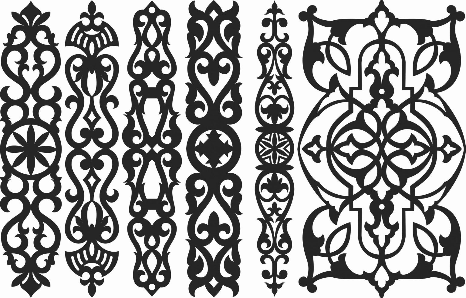 Stately Wall Grill Design Panel DXF File