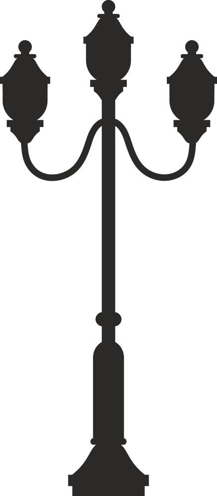 Street Lamp Silhouette Free Vector DXF File