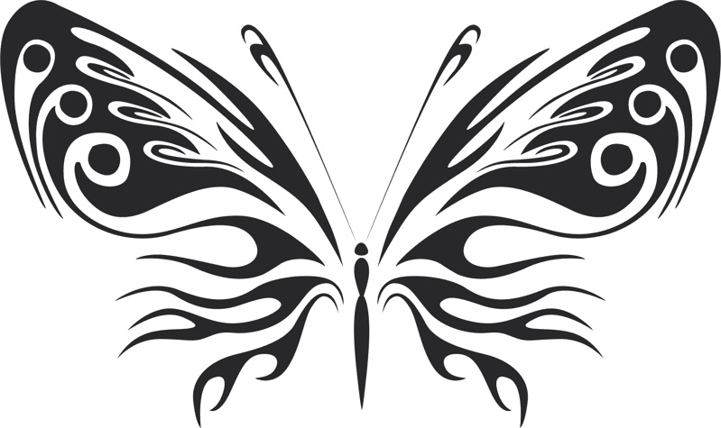 Stylized Vector Butterfly Free DXF Vectors File