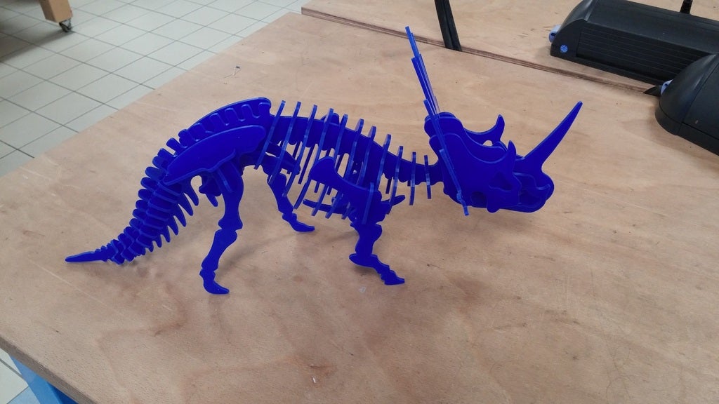 Styracosaurus 3D Puzzle 3mm Laser Cut DXF File