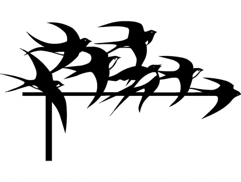 Swallows Free Dxf File For Cnc DXF Vectors File