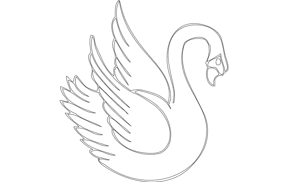 Swan Free Dxf File For Cnc DXF Vectors File