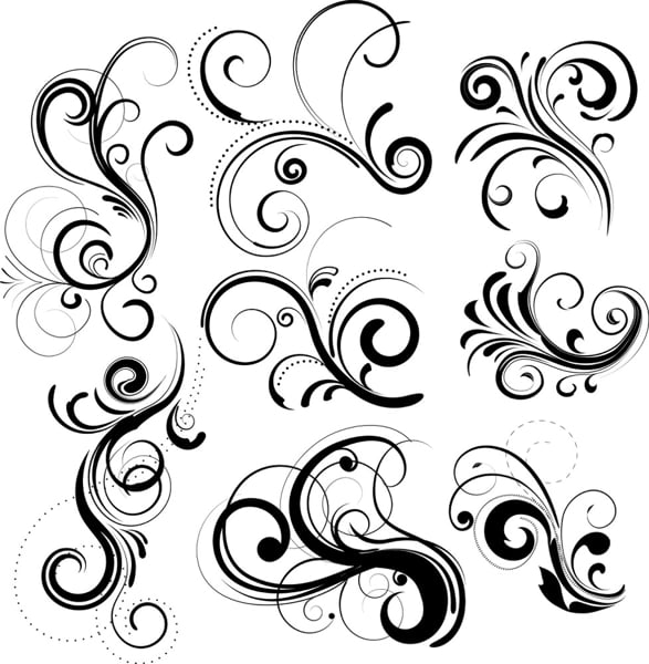 Swirls Drawing Decor Design Vector Set CDR and EPS File Free Download ...