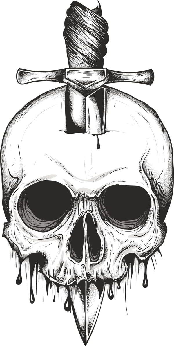 Sword Skull Vector Free Design CDR File