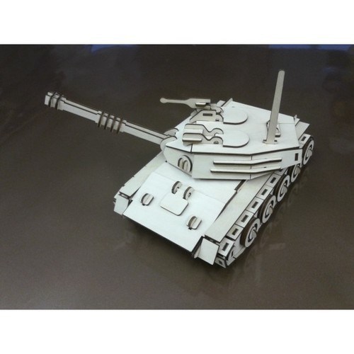 Tank 3D Puzzle Model Laser Cut Template CDR File