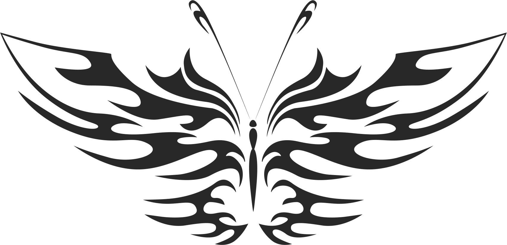 Tattoo Tribal Butterfly Vector Art Free DXF Vectors File