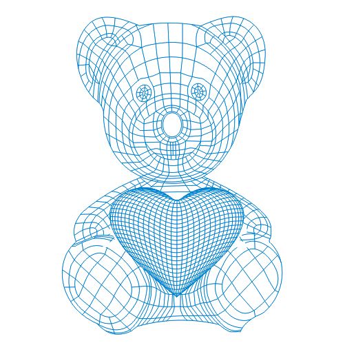Teddy Bear With Heart 3d Illusion Lamp Plan Free CDR Vectors File