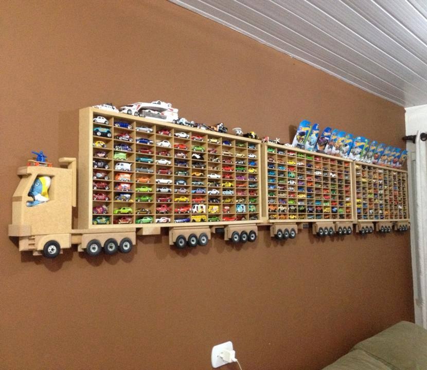 Toy Car Storage Truck Wall Shelf Laser Cut Free CDR Vectors File