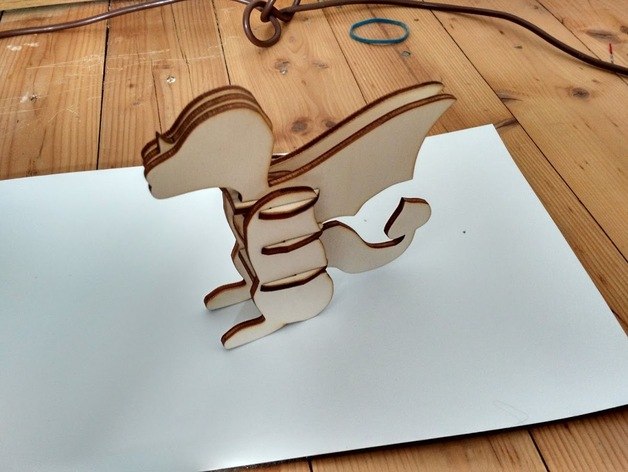 Toy Dragon 3D Puzzle Laser Cut DXF File