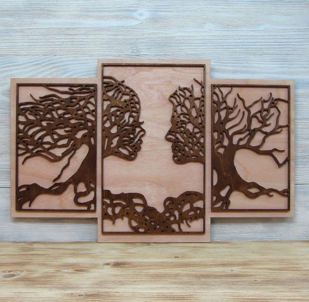 Tree Couple Wall Decor Free Laser Cut CDR File
