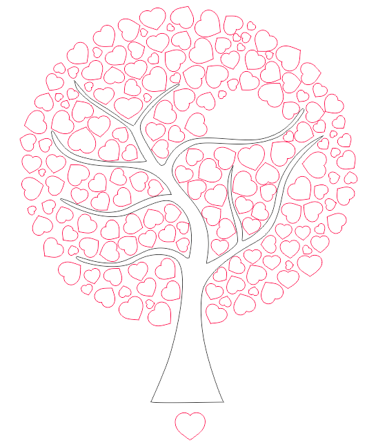 Tree of Hearts for Laser Cut DXF File