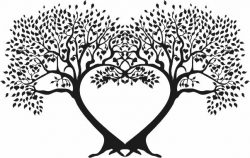 Tree to Carve Hearts for Print Or Laser Engraving Machines Art DXF Vectors File