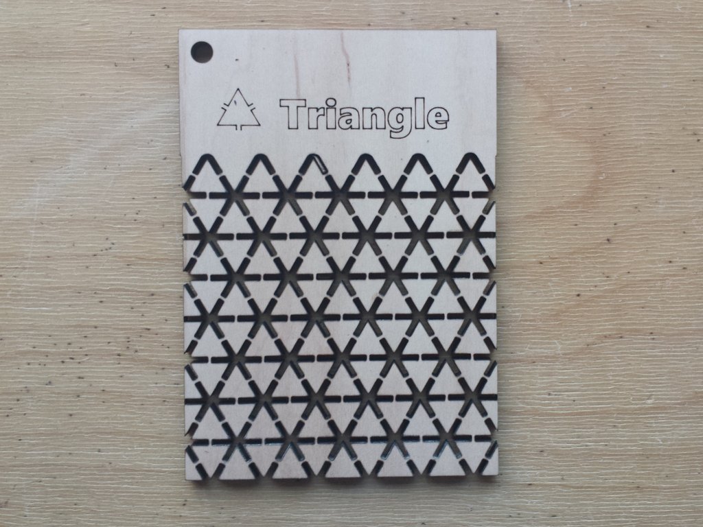 Triangle Pattern Living Hinge Template for Laser Cut DXF File